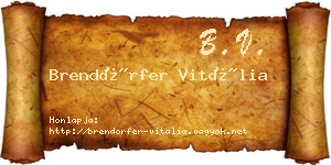 Brendörfer Vitália névjegykártya